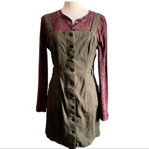 H&M Divided Overall Dress Green Woman’s Size 10